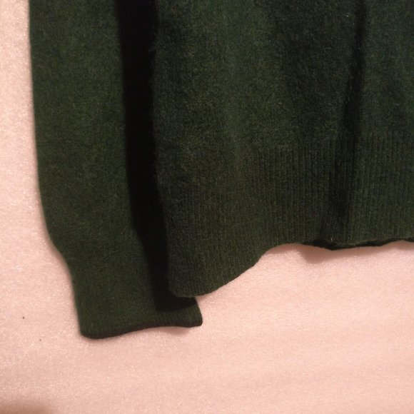 BANANA REPUBLIC Green 100%CASHMERE quarter zip Pullover Sweater w/Measurement XL - Picture 5 of 8